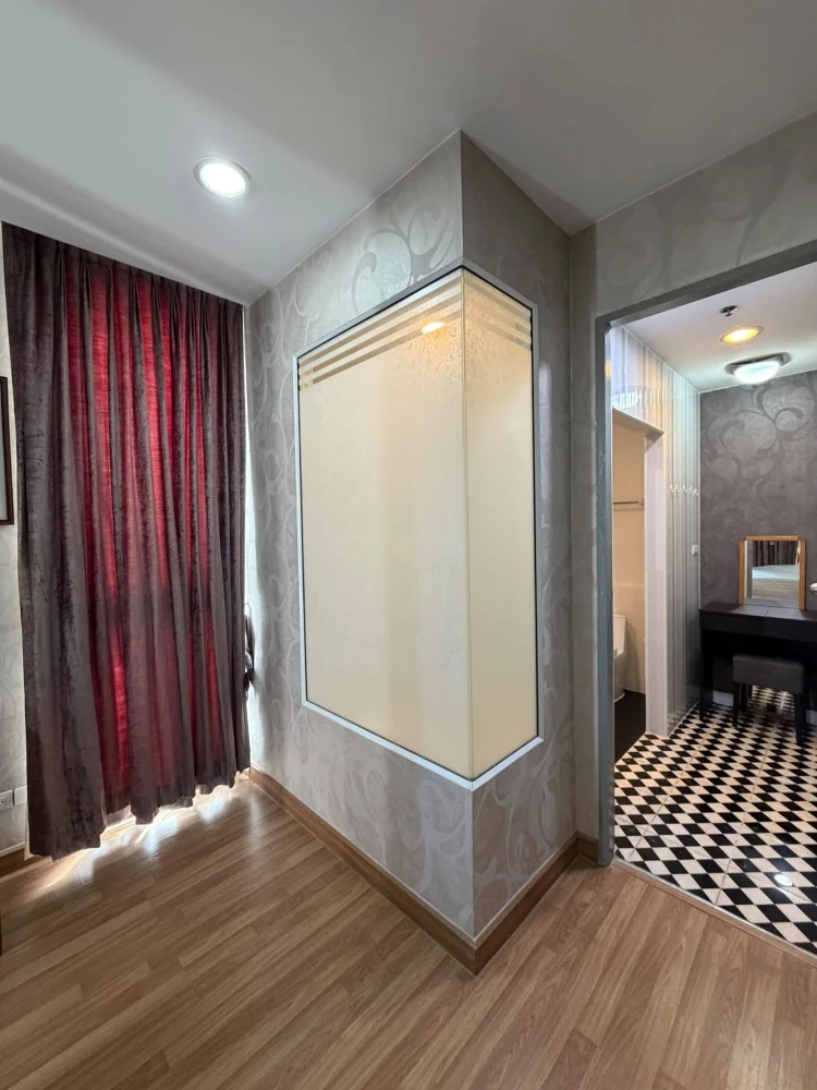 Condo for rent, IDEO Mix Sukhumvit 103, corner unit, not adjacent to any other unit, receives breeze from two sides, built-in decoration, fully furnis