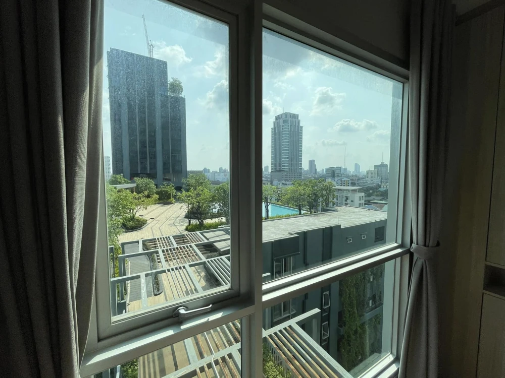Condo for rent Lumpini Park Vibhavadi – Chatuchak, 9th floor, pool view, beautiful corner, with built-in, ready to use