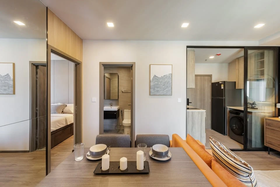 Condo for rent at Metris District Ladprao, 2 bedrooms, 1 bathroom, beautifully furnished, fully equipped. Book now, don't miss out!