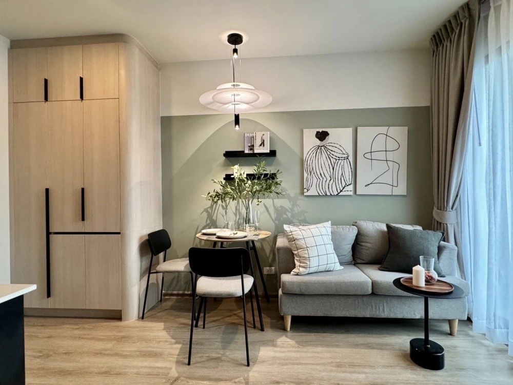 Condo for rent Noble Nue District R9, beautifully decorated room, 16th floor, high view, complete here, if you miss it, you will regret it later.