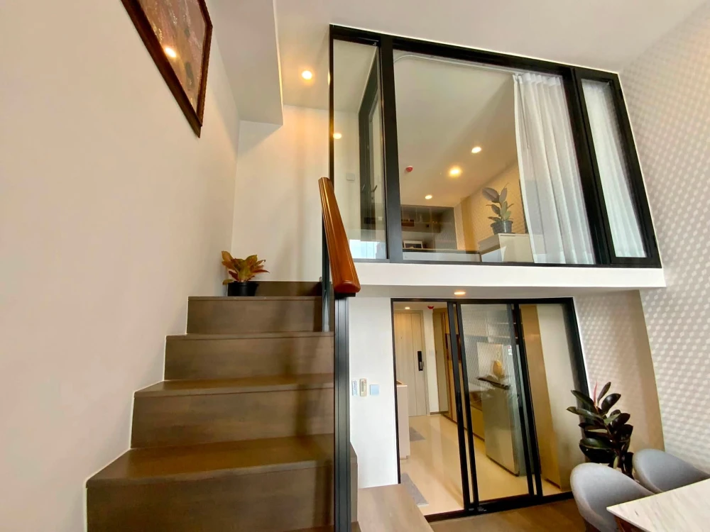 Condo for rent at Park Origin Rajchathewi, duplex unit with 4.25 meter ceiling height, spacious and fully furnished, ready to move in.