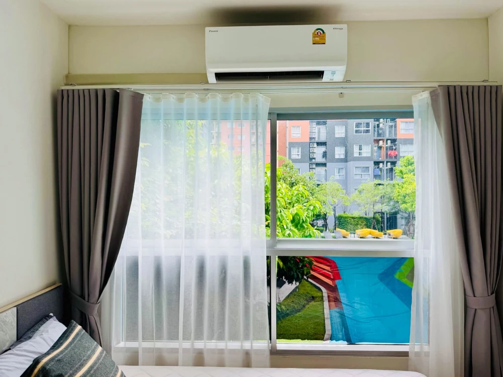 Plum Fresh Condo for rent—stunning interior view! This unit overlooks the long swimming pool. Fully equipped with amenities; ready for immediate move-