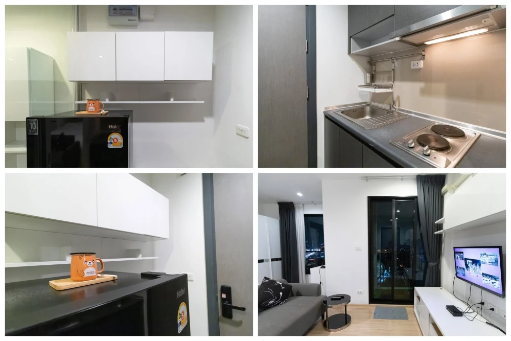 Condo for rent at The Base Ramkhamhaeng. Beautiful room, fully furnished with appliances, complete functionality, ready to move in immediately.