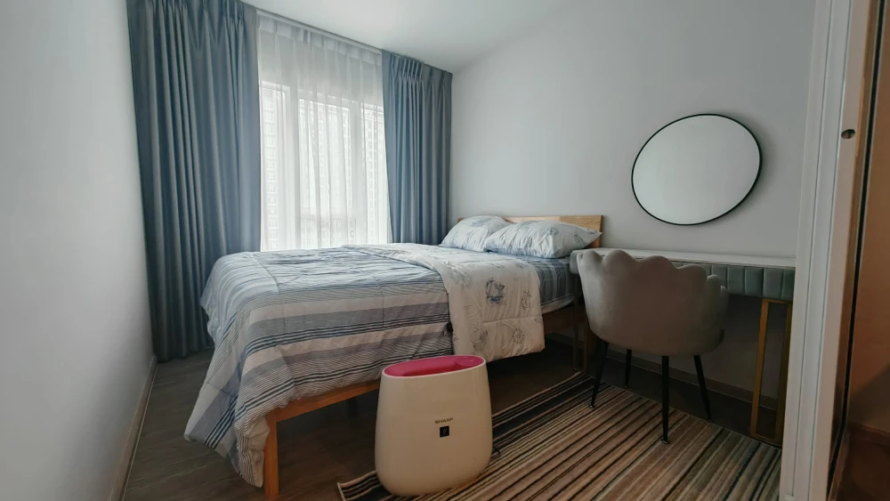 Condo for rent, Regent Home Bangna. Ready to move in, clearly partitioned rooms, complete amenities. Just bring your luggage and move in!