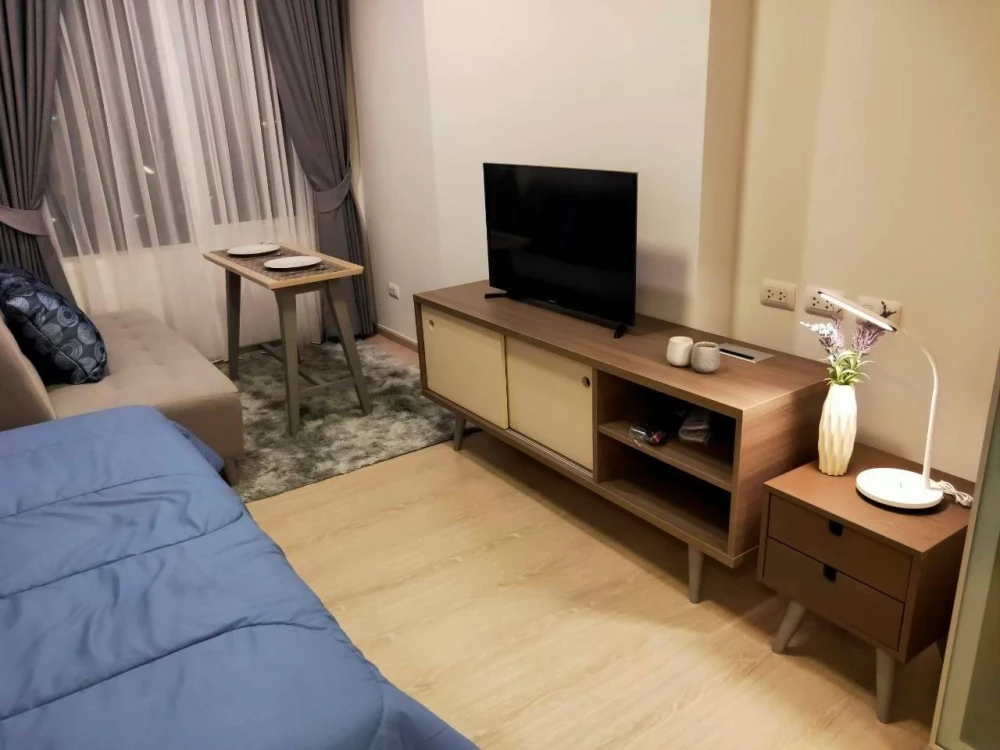 For Rent: Chapter One Eco Ratchada-Huai Khwang – Studio, 19th Floor (Tower D), 23 sq.m., Fully Furnished with Washing Machine