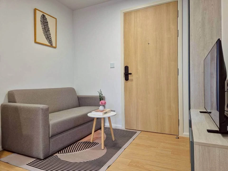Condo for rent, Atmoz Canal Rangsit, beautifully decorated room, pleasing to the eye, white tone, affordable price, complete in one place, reserve now