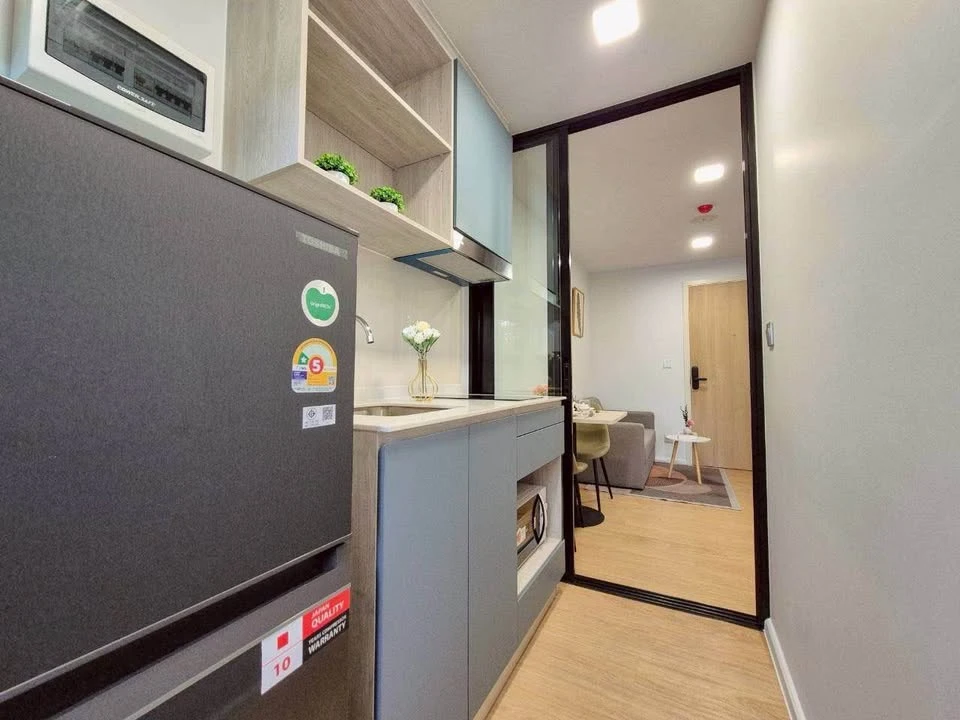 Condo for rent, Atmoz Canal Rangsit, beautifully decorated room, pleasing to the eye, white tone, affordable price, complete in one place, reserve now