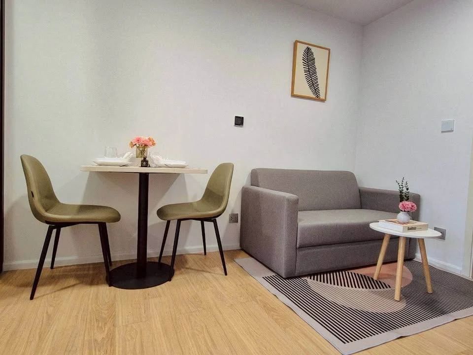 Condo for rent, Atmoz Canal Rangsit, beautifully decorated room, pleasing to the eye, white tone, affordable price, complete in one place, reserve now