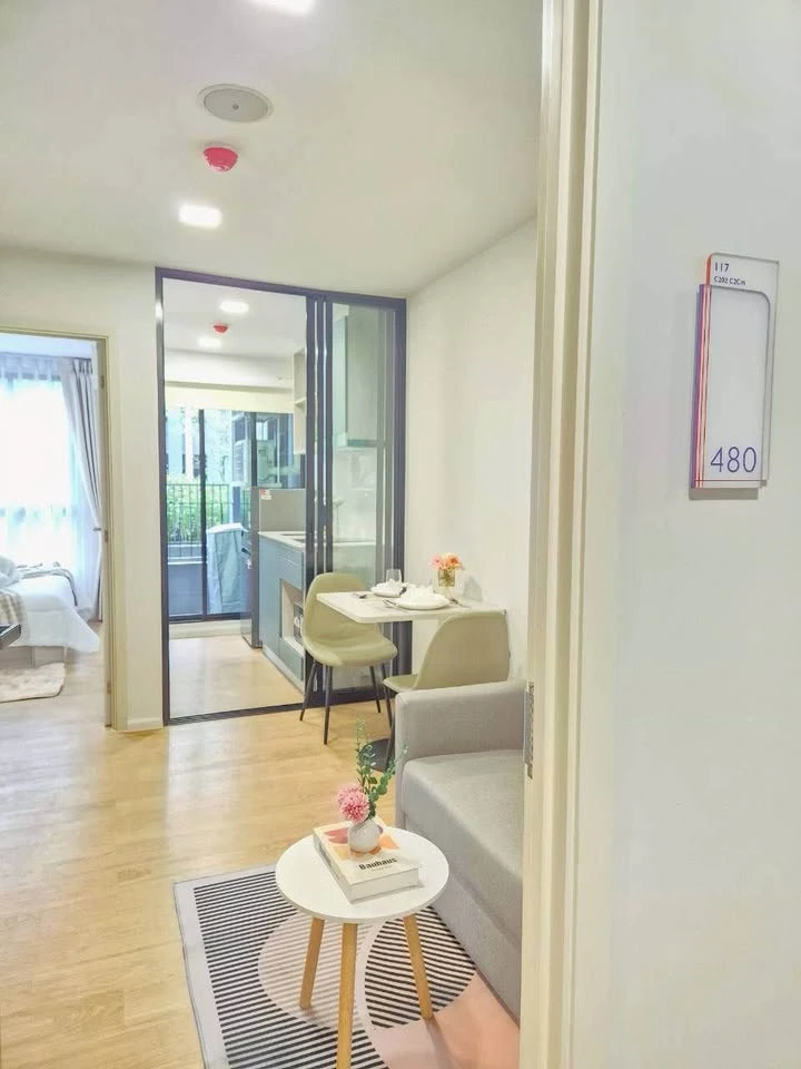 Condo for rent, Atmoz Canal Rangsit, beautifully decorated room, pleasing to the eye, white tone, affordable price, complete in one place, reserve now