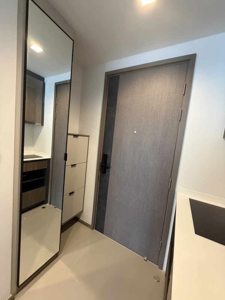 High-Floor Condo for RENT - Cozy 33 sq.m., 28th Floor (Building B), Fully Furnished with Sofa Bed & Dedicated Work Desk, Essential Appliances Included