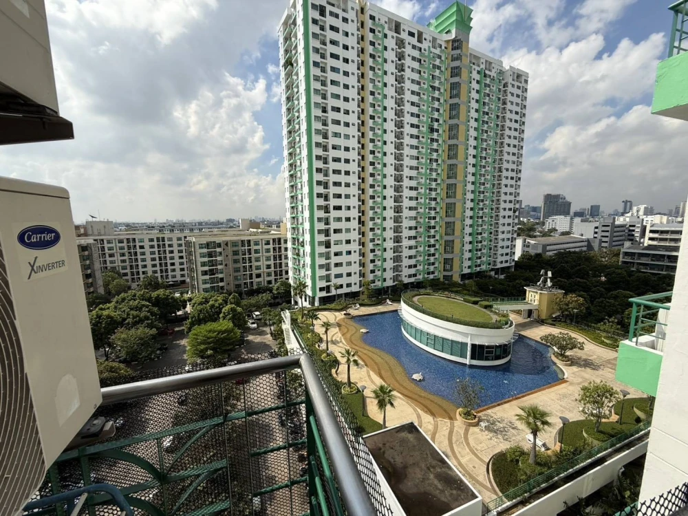 Condo for rent Supalai Park Kaset, 9th floor, Building B, pool view, complete with electrical appliances, don't miss it!