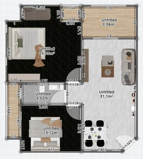 Condo for rent Supalai Park Kaset, 2 bedrooms, Building A, 2 parking spaces, complete electrical appliances, ready to move in.