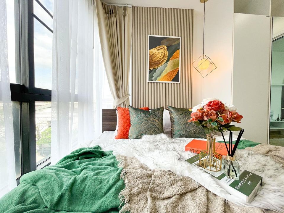 Condo for sale, A pool Bangna, Building B, 4th floor, beautifully decorated room, very inviting, straight cover, not in the eyes, hurry up and book no