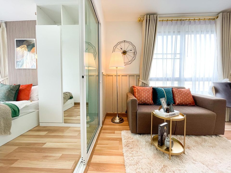 Condo for sale, A pool Bangna, Building B, 4th floor, beautifully decorated room, very inviting, straight cover, not in the eyes, hurry up and book no