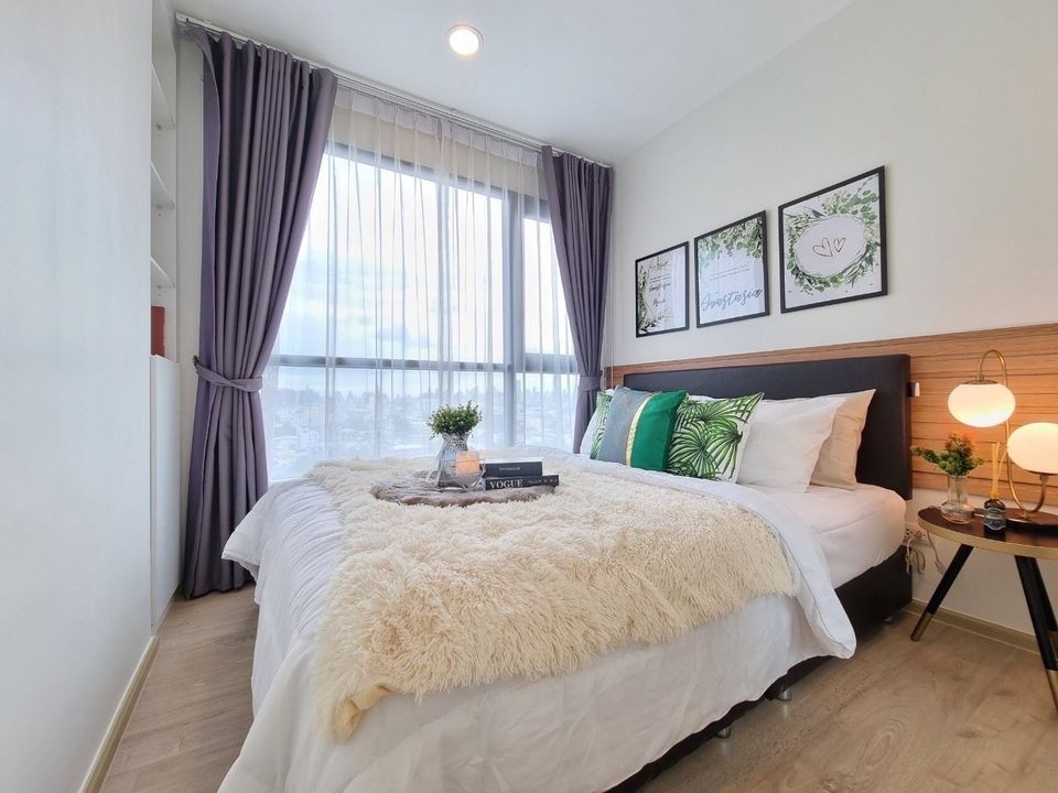 Condo for sale, Fuse Miti Ratchada-Sutthisan, corner room, good view, decorated in white tones, very inviting, book now.