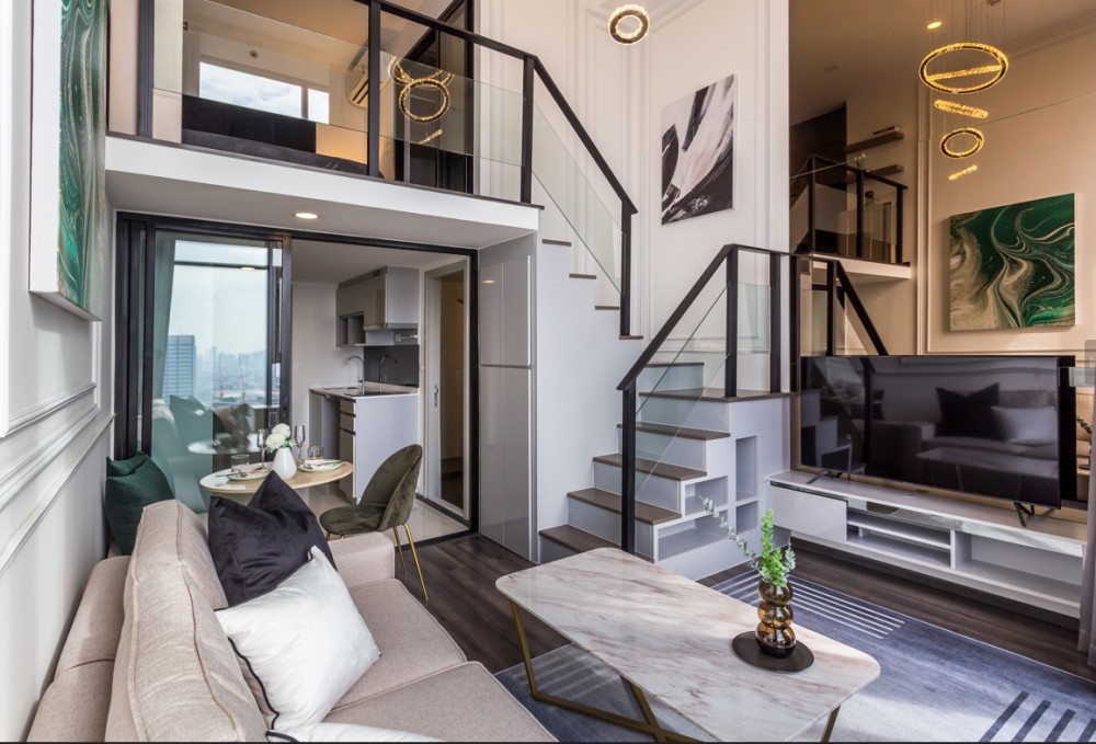 For rent, KnightBridge space ratchayothin, 32nd floor, beautiful view, fully furnished, built-in. Tell me that you have to reserve.