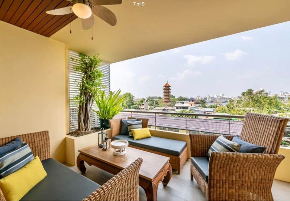 Condo for rent Baan Chao Phraya large balcony well decorated Fully furnished, hurry up!!