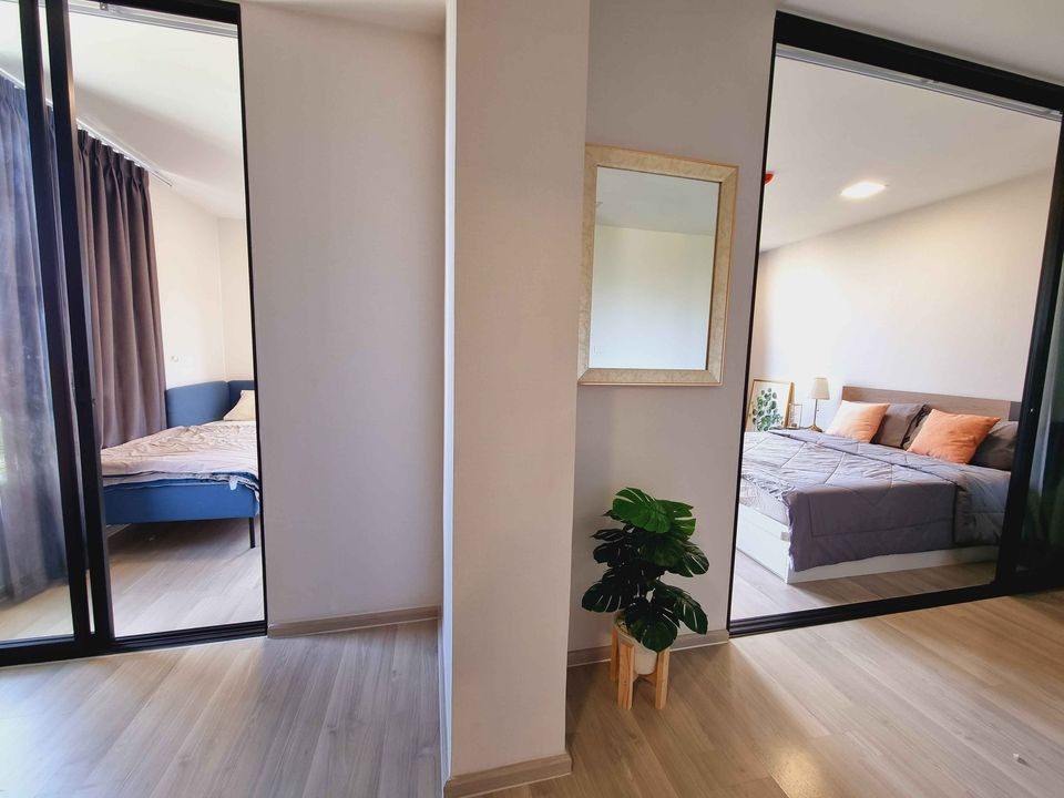 For rent or sale, Plum Condo Saphan Mai, simple decorated room, inviting, comes with facilities. Let me tell you that you don't miss it.