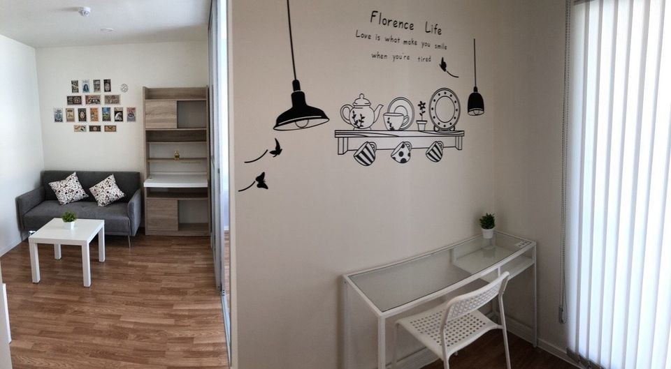 For rent, Lumpini Ville Sukhumvit 76-Bearing, separate room. fully furnished Reserve first, stay first.