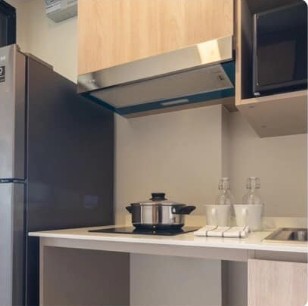 For rent, The Move Kaset, nice room, decorated in comfortable colors, beautiful view, no block, can carry the bag and move in.