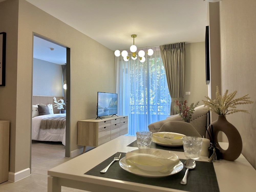 For rent, Metro Luxe Ratchada, beautiful room, fully furnished, complete central area, can't miss it.